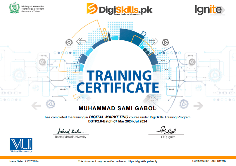 Certified in Digital Marketing