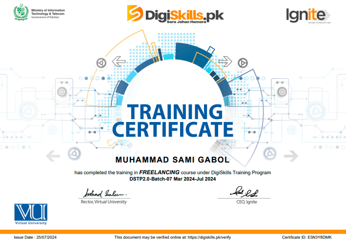 Certified in Freelancing